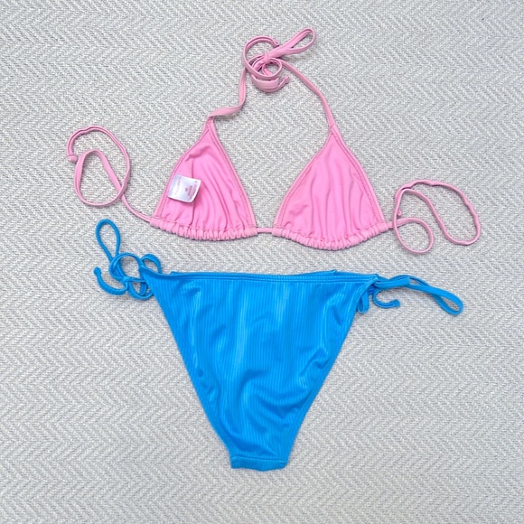 XHILARATION / WILD FABLE Pink and Blue String Bikini 👙 - Picture 2 of 6